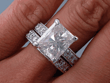 8.45 CTW RADIANT CUT DIAMOND WEDDING RING SET H-I SI2 (Includes a Matching Wedding Ring) 