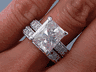 8.45 CTW RADIANT CUT DIAMOND WEDDING RING SET H-I SI2 (Includes a Matching Wedding Ring) 