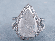 8.53 CTW PEAR SHAPE DIAMOND ENGAGEMENT RING D  I1
