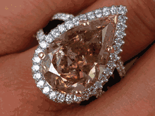 8.66 CTW PEAR SHAPE DIAMOND ENGAGEMENT RING CHOCOLATE SI2