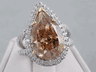 8.66 CTW PEAR SHAPE DIAMOND ENGAGEMENT RING CHOCOLATE SI2