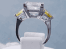8.69 CTW PRINCESS CUT DIAMOND ENGAGEMENT RING H SI2