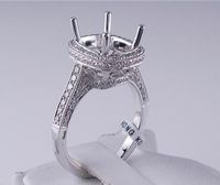 .82 CTW DIAMOND SEMI-SET ENGAGEMENT RING WHITE GOLD