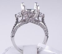 .84 CTW DIAMOND SEMI-SET ENGAGEMENT RING WHITE GOLD
