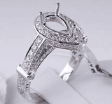 .87 CTW DIAMOND SEMI-SET ENGAGEMENT RING WHITE GOLD