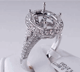 .89 CTW DIAMOND SEMI-SET ENGAGEMENT RING WHITE GOLD