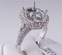 .89 CTW DIAMOND SEMI-SET ENGAGEMENT RING WHITE GOLD