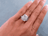 9.60 CTW CUSHION CUT DIAMOND ENGAGEMENT RING 