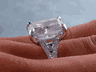 9.60 CTW CUSHION CUT DIAMOND ENGAGEMENT RING 