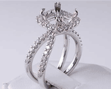 .90 CTW DIAMOND SEMI-SET ENGAGEMENT RING WHITE GOLD