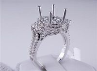 .90 CTW DIAMOND SEMI-SET ENGAGEMENT RING WHITE GOLD