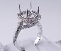 .92 CTW DIAMOND SEMI-SET ENGAGEMENT RING WHITE GOLD