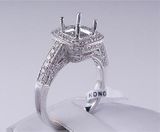 .92 CTW DIAMOND SEMI-SET ENGAGEMENT RING WHITE GOLD
