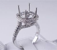 .92 CTW DIAMOND SEMI-SET ENGAGEMENT RING WHITE GOLD
