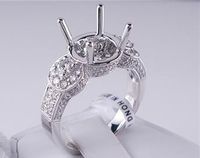 .92 CTW DIAMOND SEMI-SET ENGAGEMENT RING WHITE GOLD