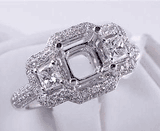 .94 CTW DIAMOND SEMI-SET ENGAGEMENT RING WHITE GOLD