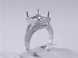 .94 CTW DIAMOND SEMI-SET ENGAGEMENT RING WHITE GOLD