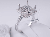 .94 CTW DIAMOND SEMI-SET ENGAGEMENT RING WHITE GOLD