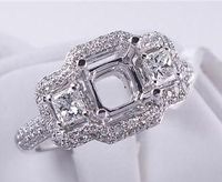.94 CTW DIAMOND SEMI-SET ENGAGEMENT RING WHITE GOLD