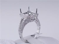 .94 CTW DIAMOND SEMI-SET ENGAGEMENT RING WHITE GOLD