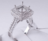 .95 CTW DIAMOND SEMI-SET ENGAGEMENT RING WHITE GOLD