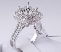 .95 CTW DIAMOND SEMI-SET ENGAGEMENT RING WHITE GOLD