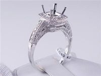 .95 CTW DIAMOND SEMI-SET ENGAGEMENT RING WHITE GOLD