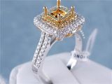.95 CTW DIAMOND SEMI-SET TWO TONED ENGAGEMENT RING