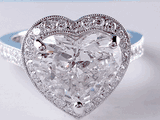 Heart Shape Rings With Accent Diamonds