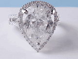 Pear Shape Rings With Accents Diamonds