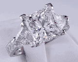 Princess Cut Rings With Accent Diamonds