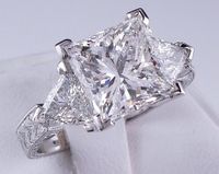 Princess Cut Rings With Accent Diamonds