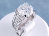 Round Cut Rings With Accent Diamonds