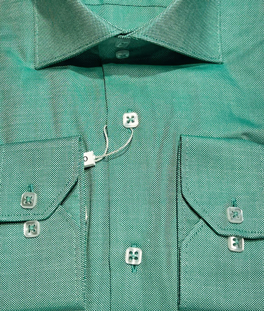 Angelino Oxford Spread Collar Shirt Green