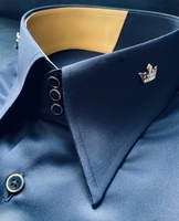 MorCouture Black Crown Jester High Collar Shirt