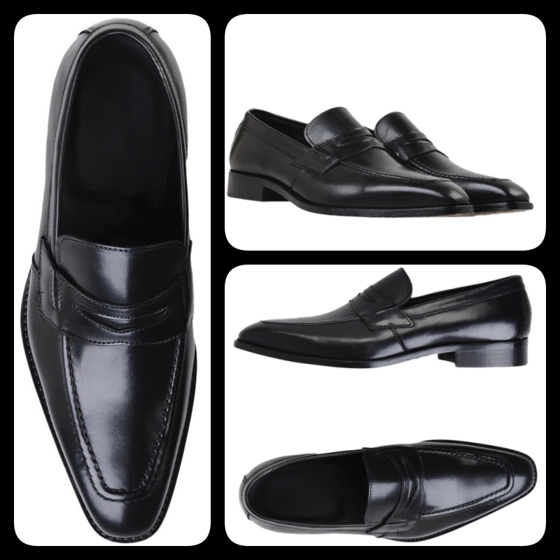 Black Leather Italian Loafers