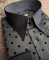 MorCouture Polka Dot Herringbone High Collar Shirt XL(17 - 17.5) MorCouture Polka Dot Herringbone High Collar Shirt XL(17 - 17.5)