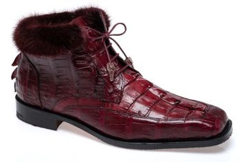 Mauri Cave 1027 Hornback Baby Croc and Mink boots