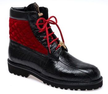 Mauri Hawk 4949/3 Ostrich Quilted Velvet Calf Boots