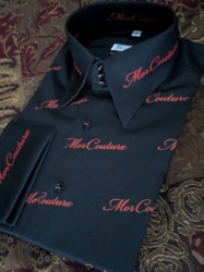 MorCouture Black Red Brand High Collar Shirt MorCouture Black Red Brand High Collar Shirt