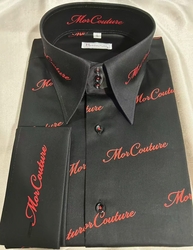 MorCouture Black Red Brand High Collar Shirt MorCouture Black Red Brand High Collar Shirt