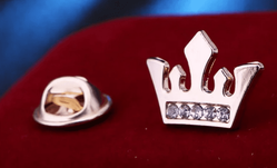 Gold Crown Collar Pins
