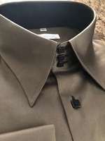 MorCouture Dark Brown High Collar Shirt (all brown)