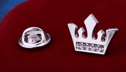 Silver Crown Collar Pins