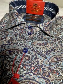 Axxess Carnival Paisley Spread Collar Shirt XL(17 - 17.5)