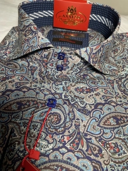 Axxess Carnival Paisley Spread Collar Shirt XL(17 - 17.5)