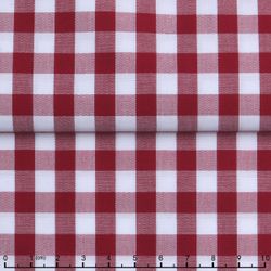 MorCouture Gingham High Collar Shirt -Red