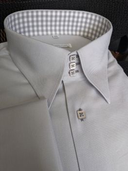 MorCouture Light Grey High Collar Shirt