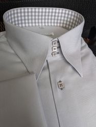 MorCouture Light Grey High Collar Shirt