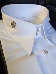 MorCouture Limited Edition White Lion High Collar Shirt (Flat cotton) MorCouture Limited Edition White Lion High Collar Shirt (Flat cotton)